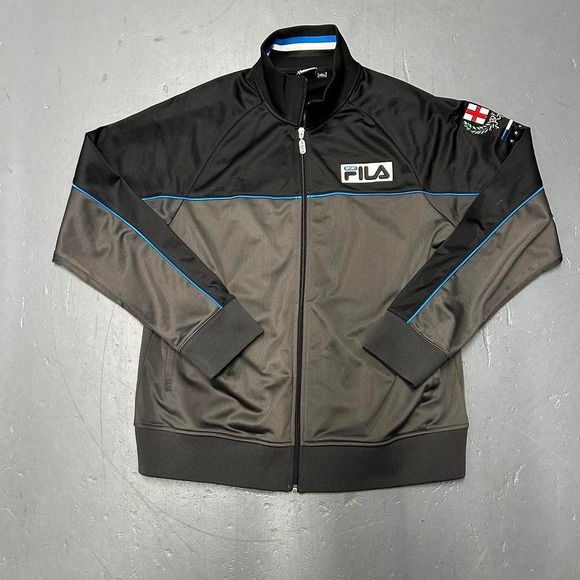 Fila Other - Vintage Y2K Fila sport Italy soccer zip up black and grey track jacket